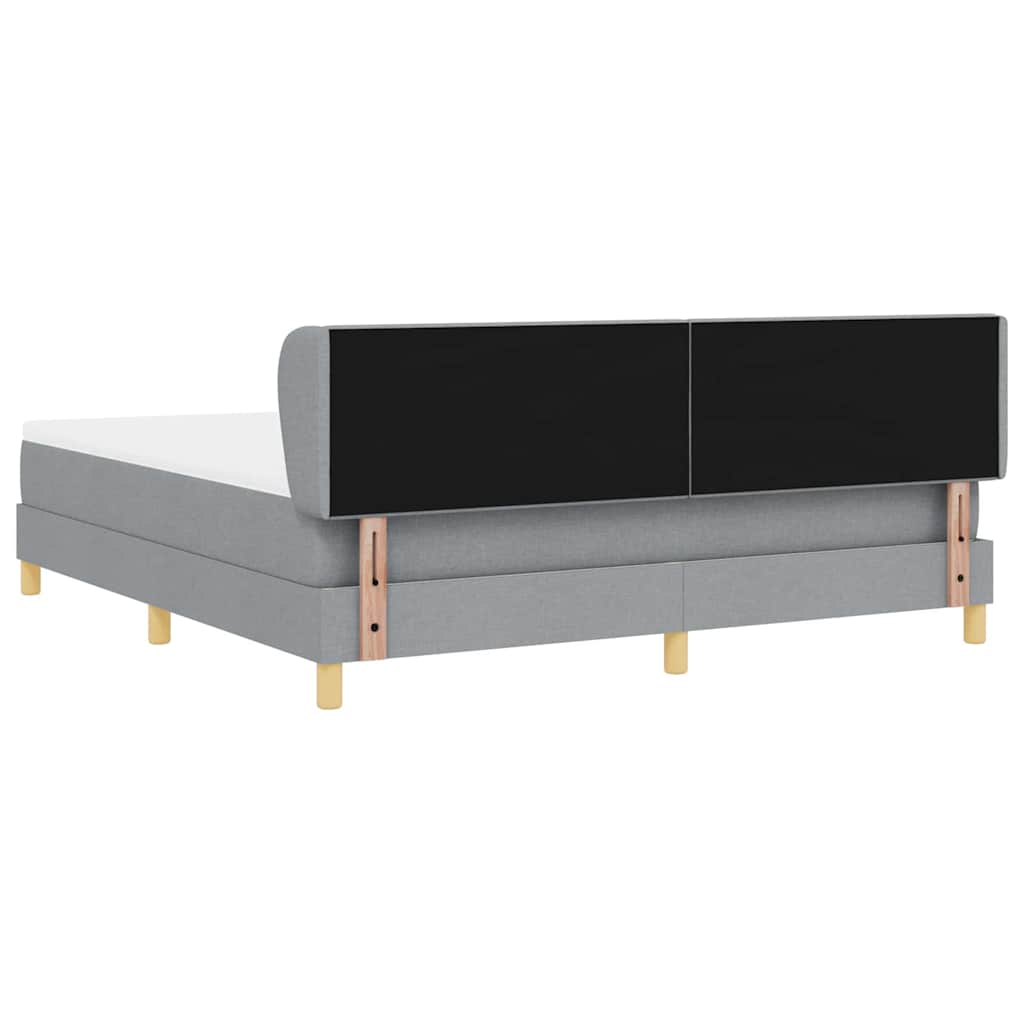 Boxspringbett mit Kopfteil Hellgrau 180 x 200 cm Stoff