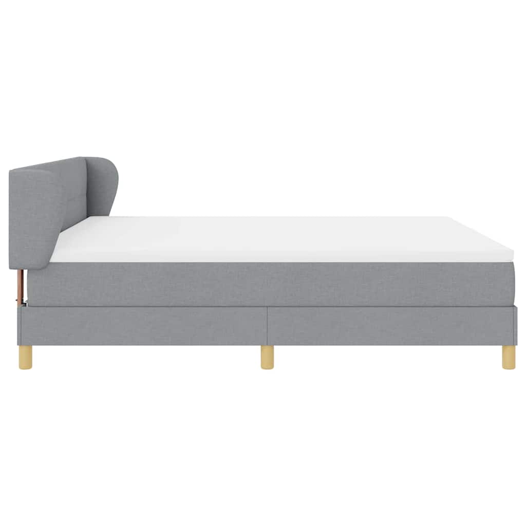 Boxspringbett mit Kopfteil Hellgrau 180 x 200 cm Stoff