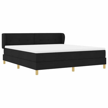 Boxspringbett mit Kopfteil Schwarz 180 x 200 cm Stoff