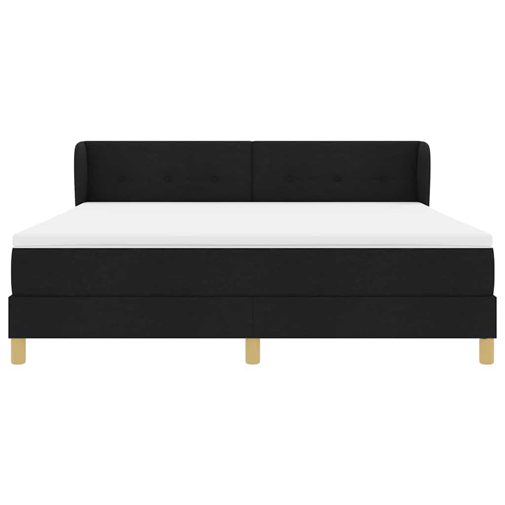 Boxspringbett mit Kopfteil Schwarz 180 x 200 cm Stoff
