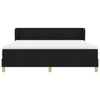 Boxspringbett mit Kopfteil Schwarz 180 x 200 cm Stoff