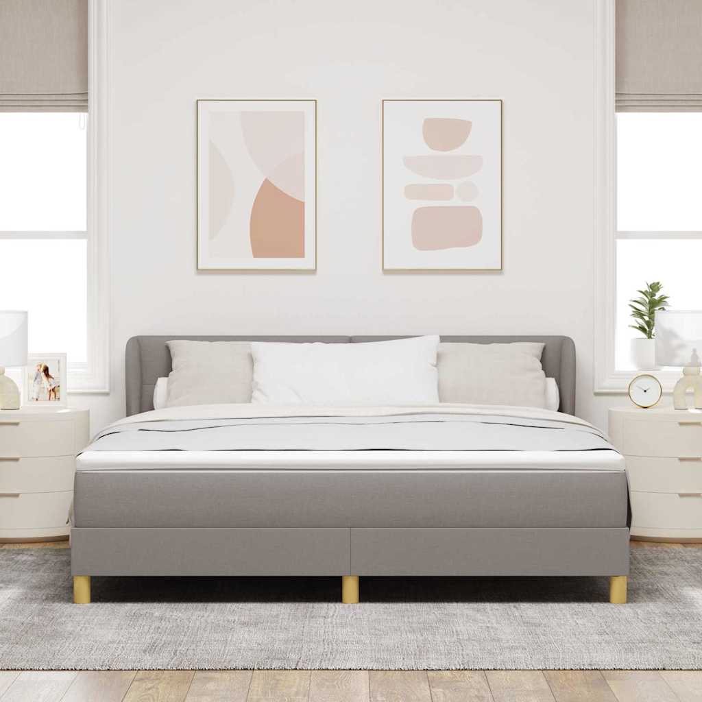 Boxspringbett mit Kopfteil Taupe 180 x 200 cm Stoff