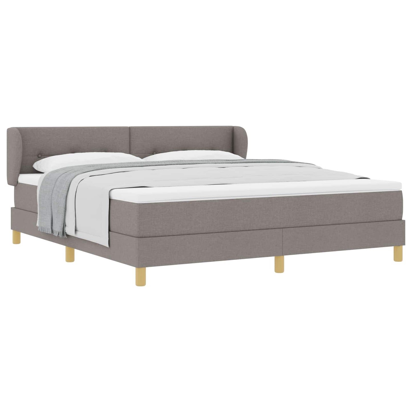 Boxspringbett mit Kopfteil Taupe 180 x 200 cm Stoff
