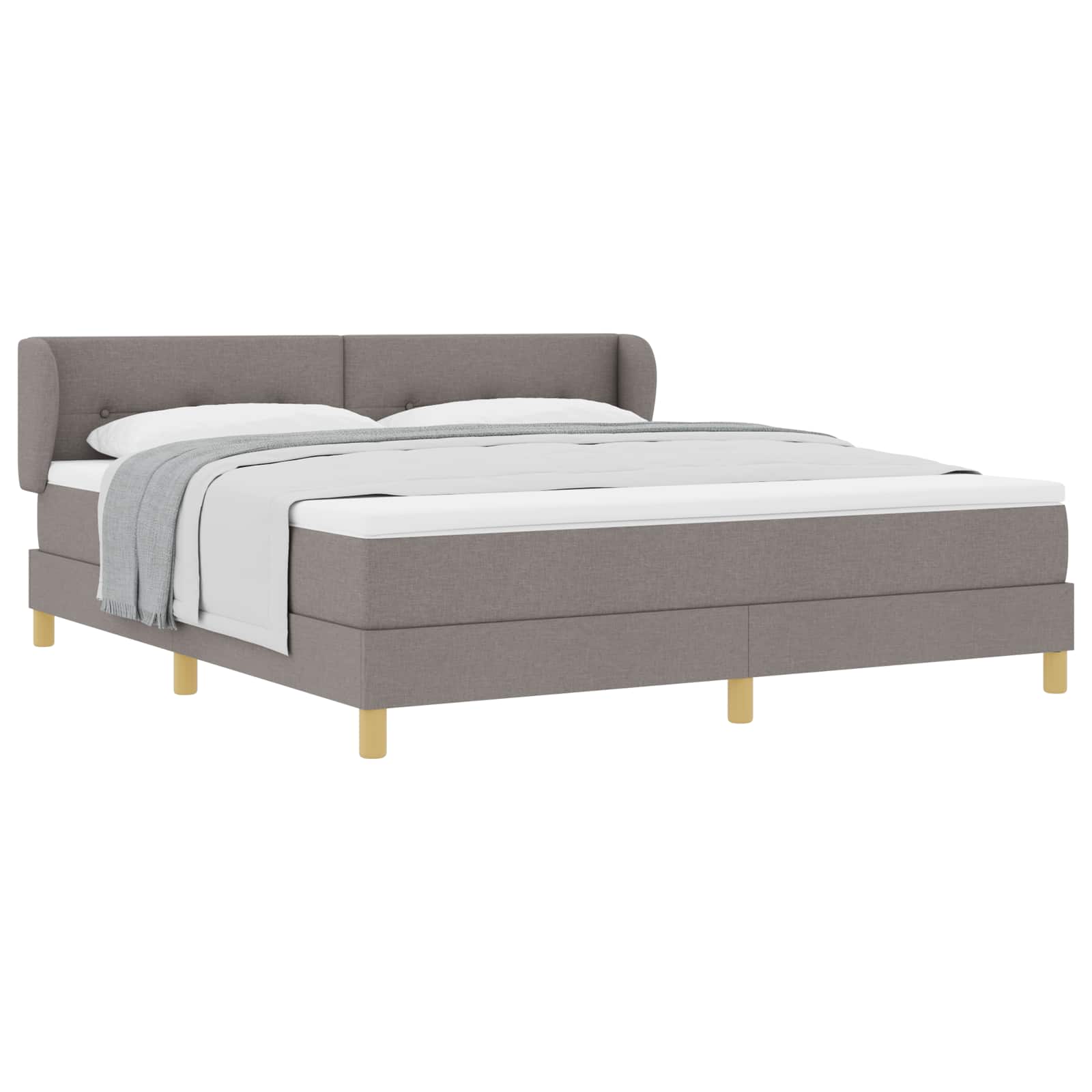 Boxspringbett mit Kopfteil Taupe 180 x 200 cm Stoff