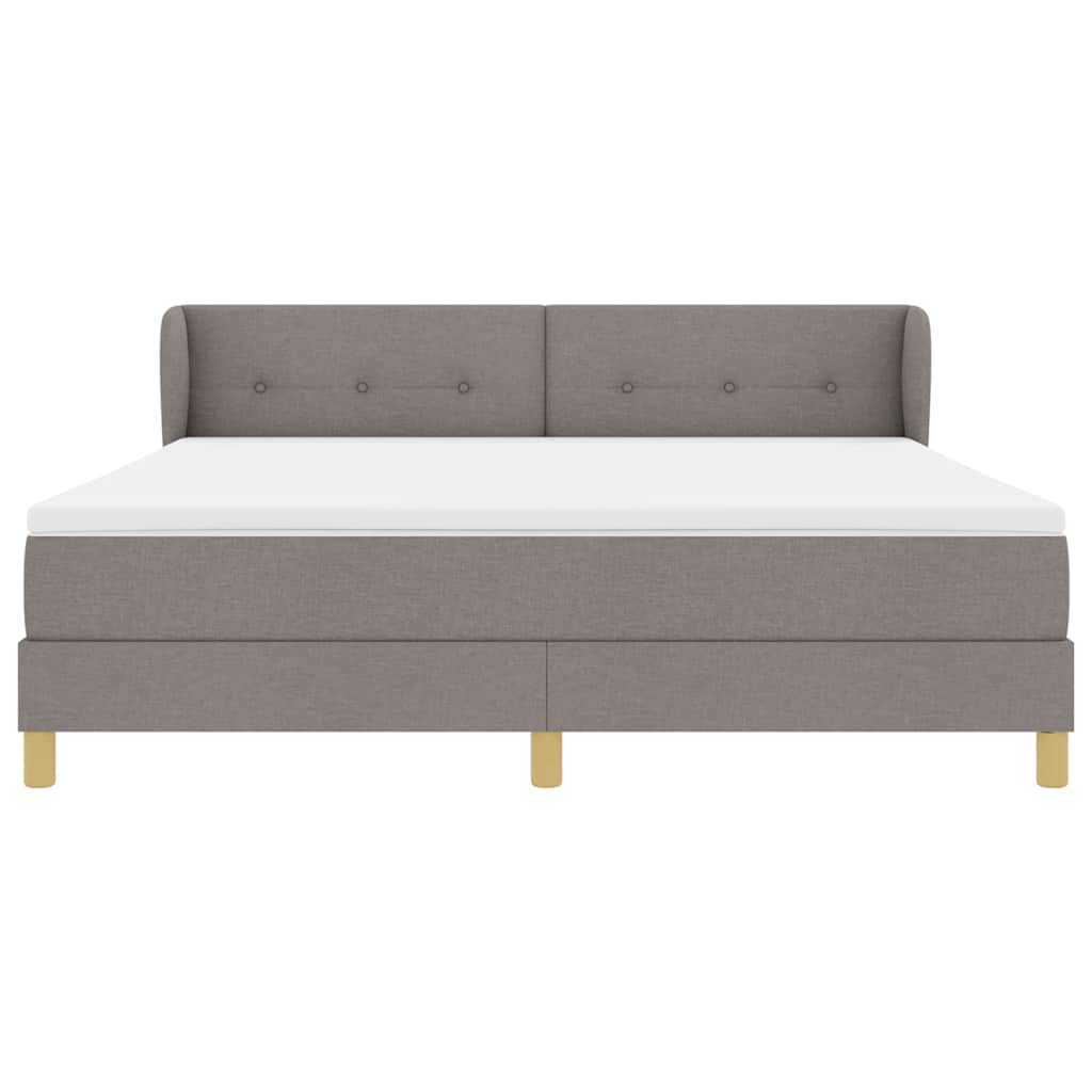 Boxspringbett mit Kopfteil Taupe 180 x 200 cm Stoff