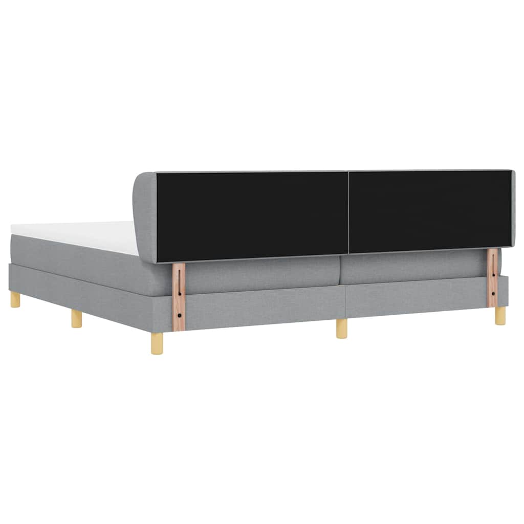 Boxspringbett mit Kopfteil Hellgrau 200 x 200 cm Stoff