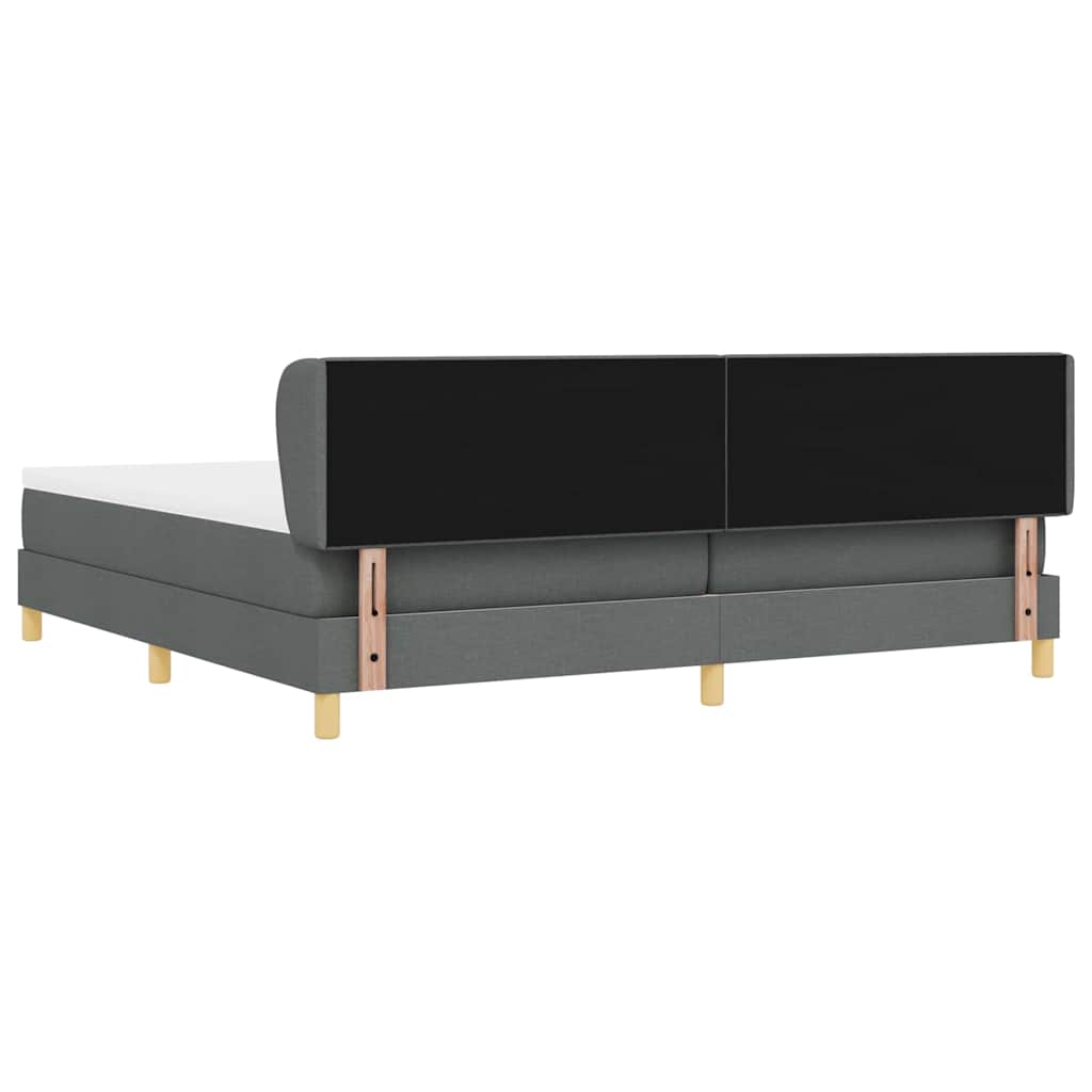 Boxspringbett mit Kopfteil Dunkelgrau 200 x 200 cm Stoff