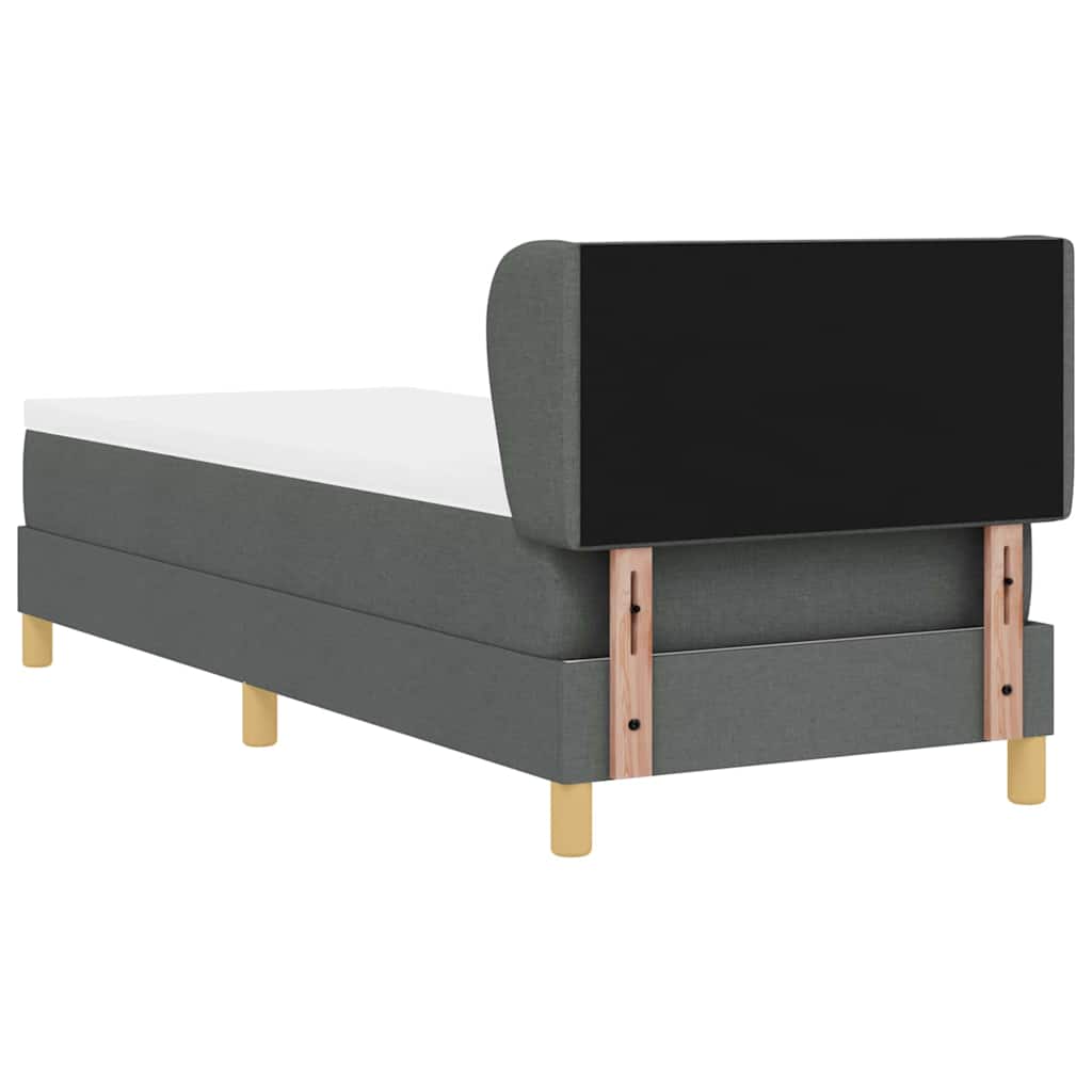 Boxspringbett mit Kopfteil Dunkelgrau 80 x 200 cm Stoff