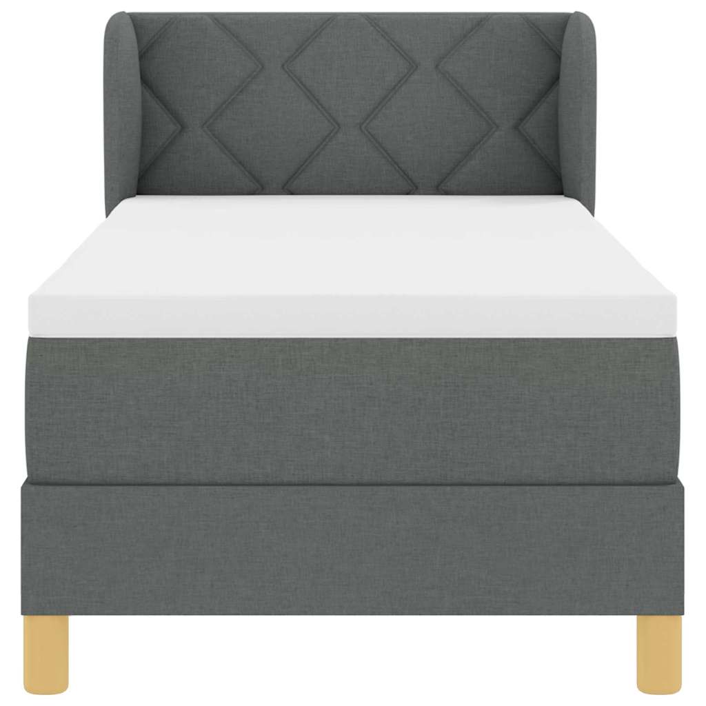 Boxspringbett mit Kopfteil Dunkelgrau 80 x 200 cm Stoff