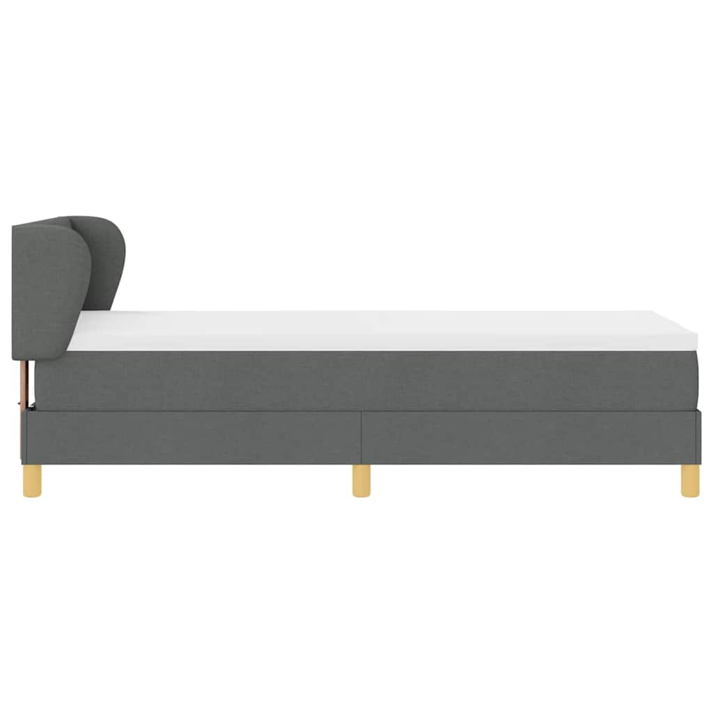 Boxspringbett mit Kopfteil Dunkelgrau 80 x 200 cm Stoff