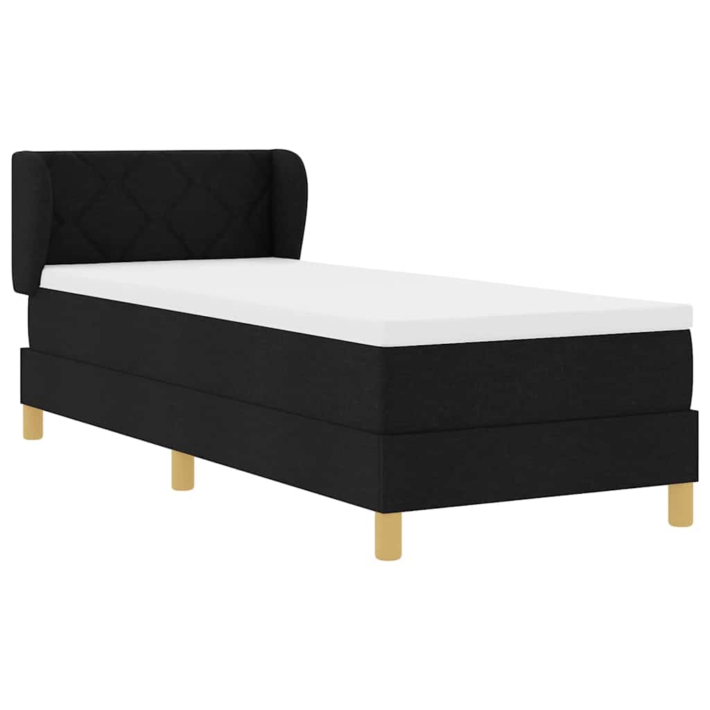 Boxspringbett mit Kopfteil Schwarz 80 x 200 cm Stoff