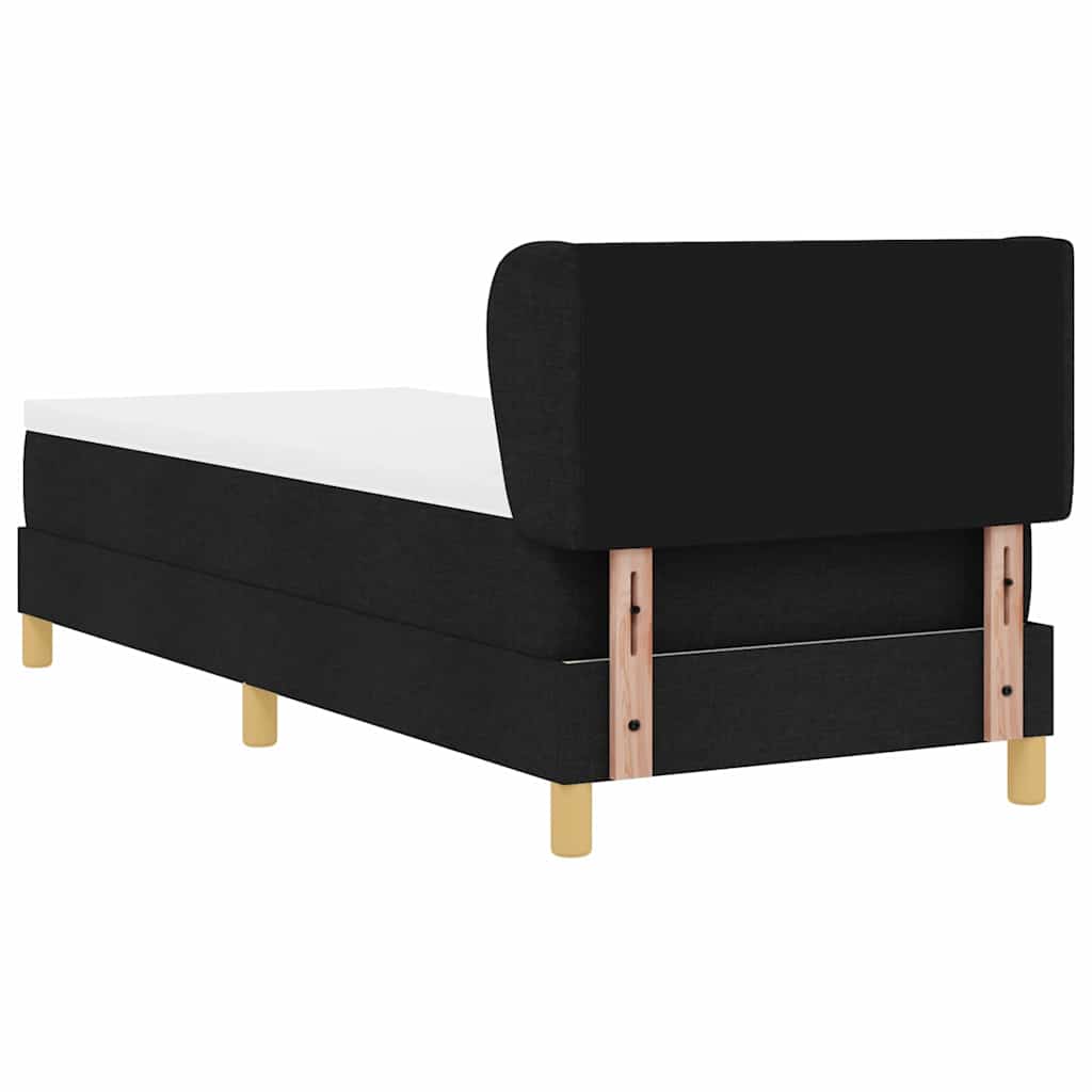 Boxspringbett mit Kopfteil Schwarz 80 x 200 cm Stoff