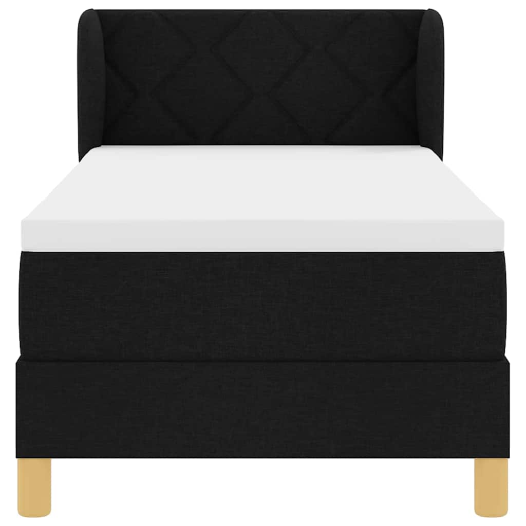 Boxspringbett mit Kopfteil Schwarz 80 x 200 cm Stoff