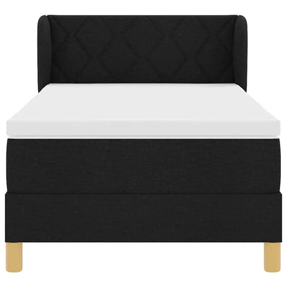 Boxspringbett mit Kopfteil Schwarz 90 x 190 cm Stoff