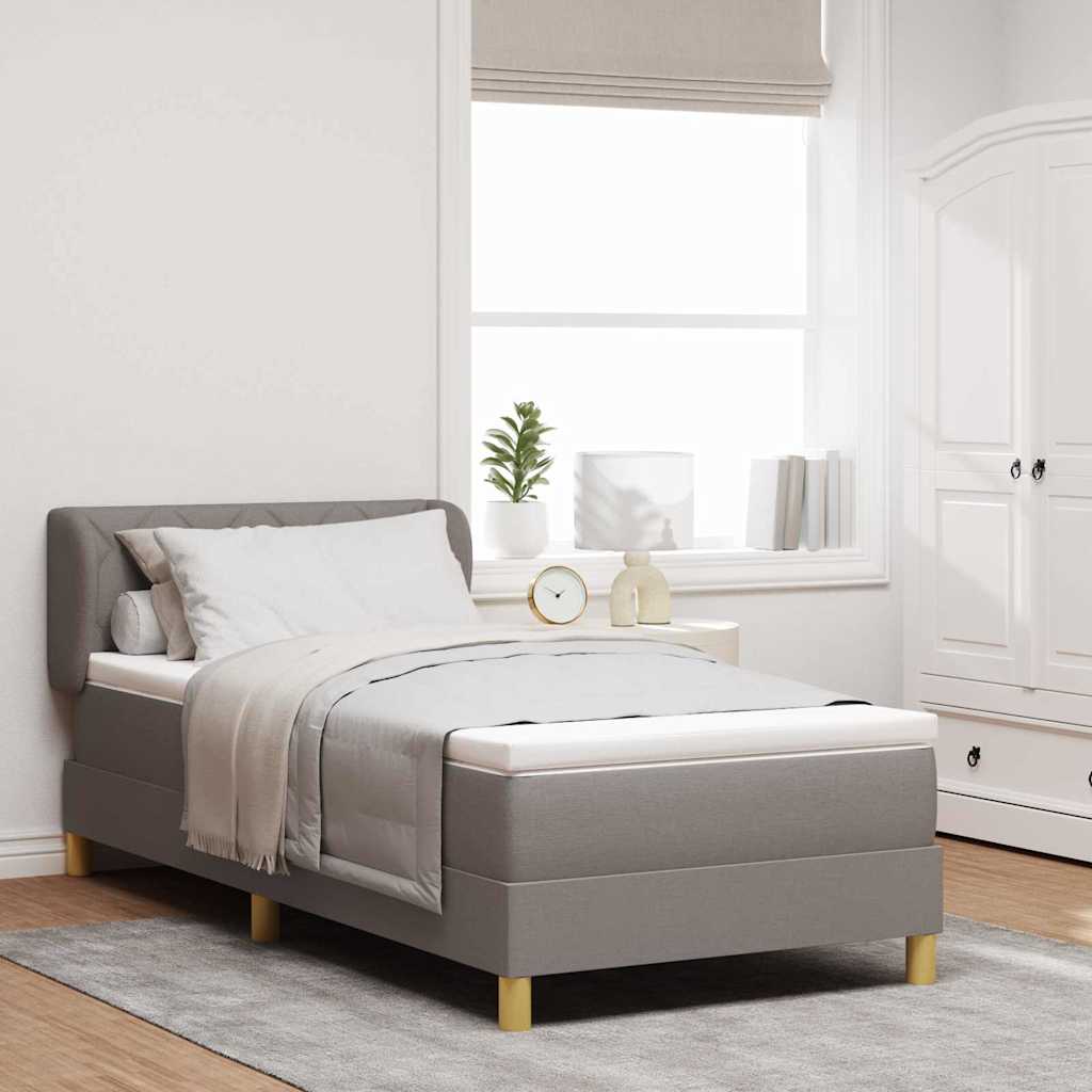 Boxspringbett mit Kopfteil Taupe 90 x 190 cm Stoff
