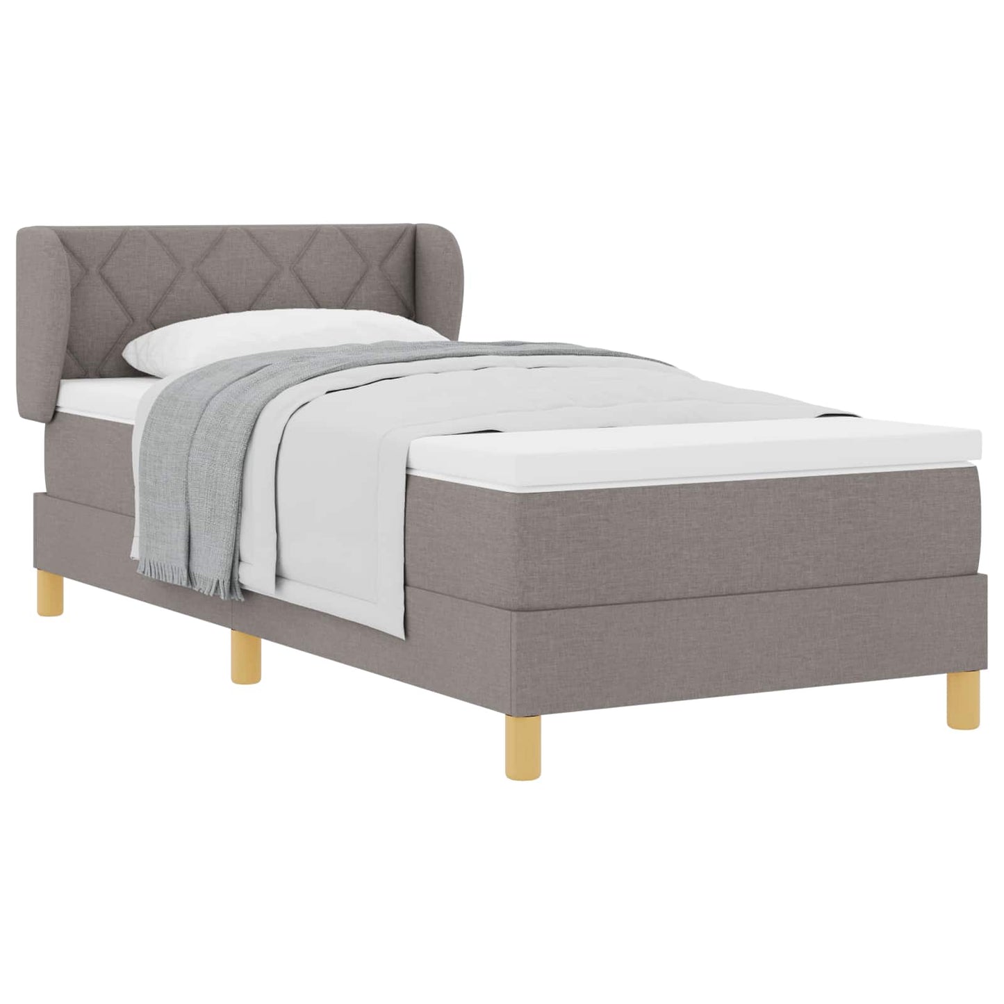 Boxspringbett mit Kopfteil Taupe 90 x 190 cm Stoff