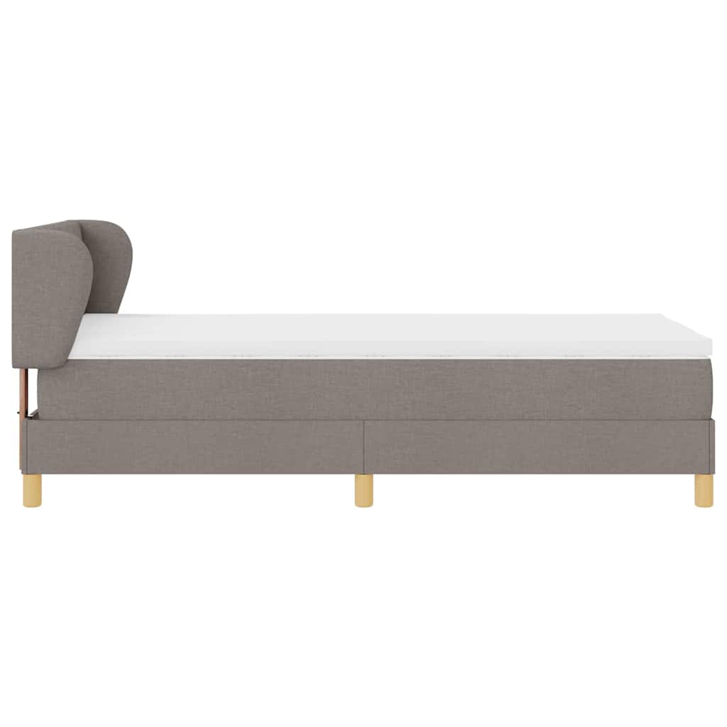 Boxspringbett mit Kopfteil Taupe 90 x 190 cm Stoff