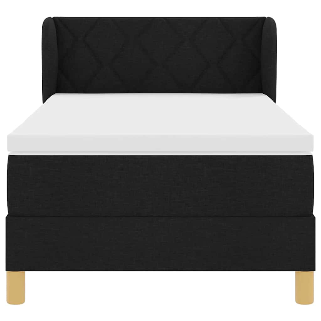 Boxspringbett mit Kopfteil Schwarz 90 x 200 cm Stoff