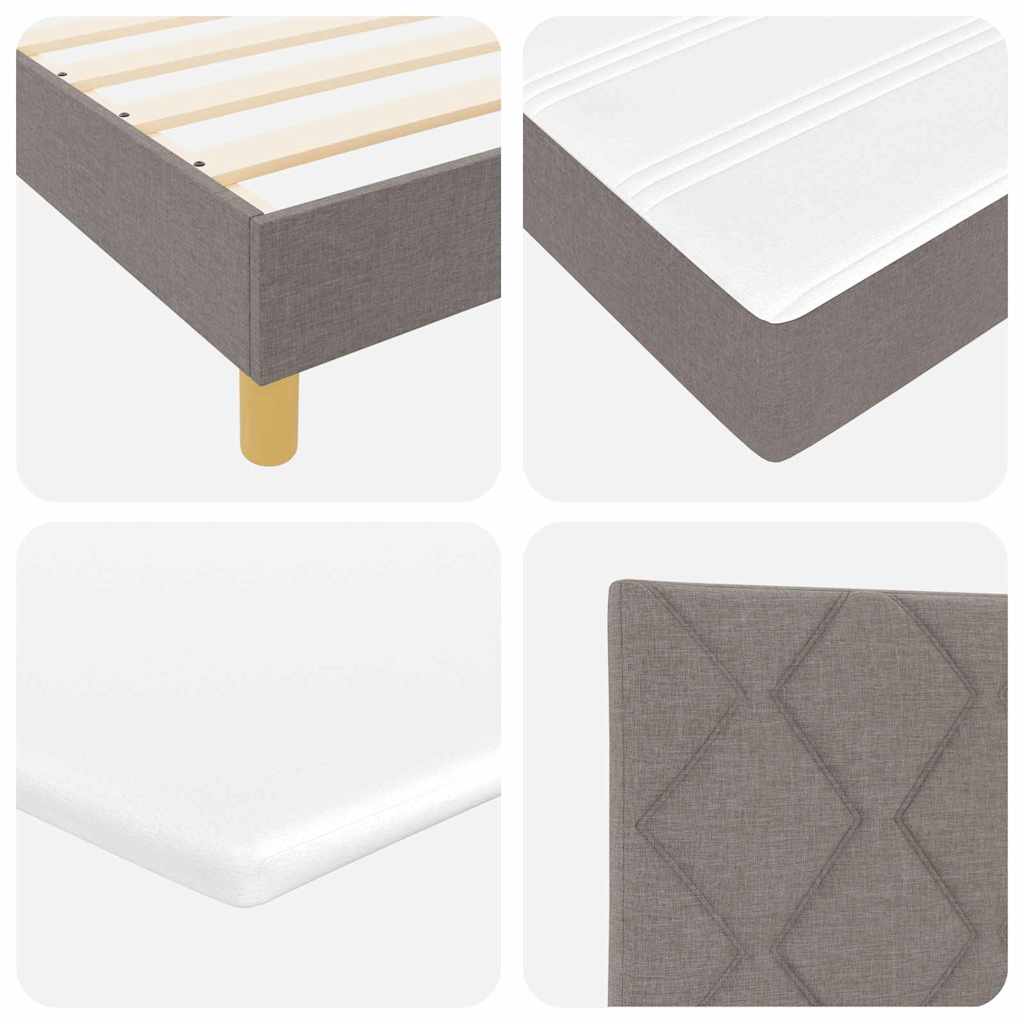 Boxspringbett mit Kopfteil Taupe 90 x 200 cm Stoff