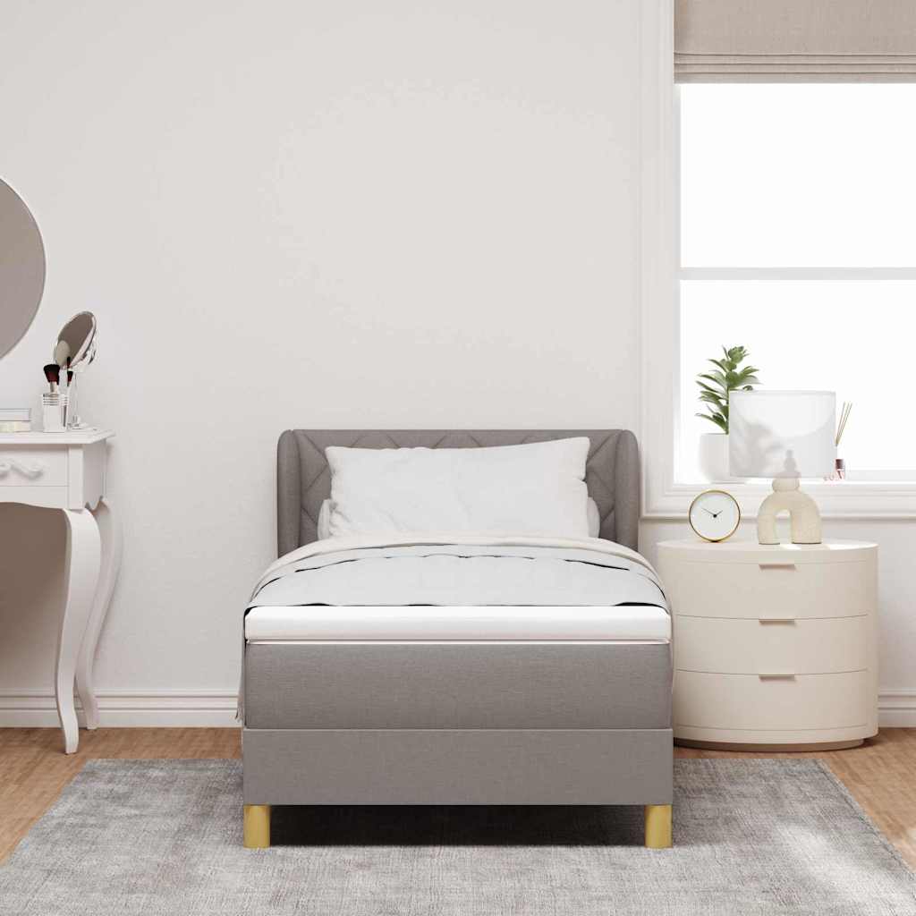 Boxspringbett mit Kopfteil Taupe 90 x 200 cm Stoff