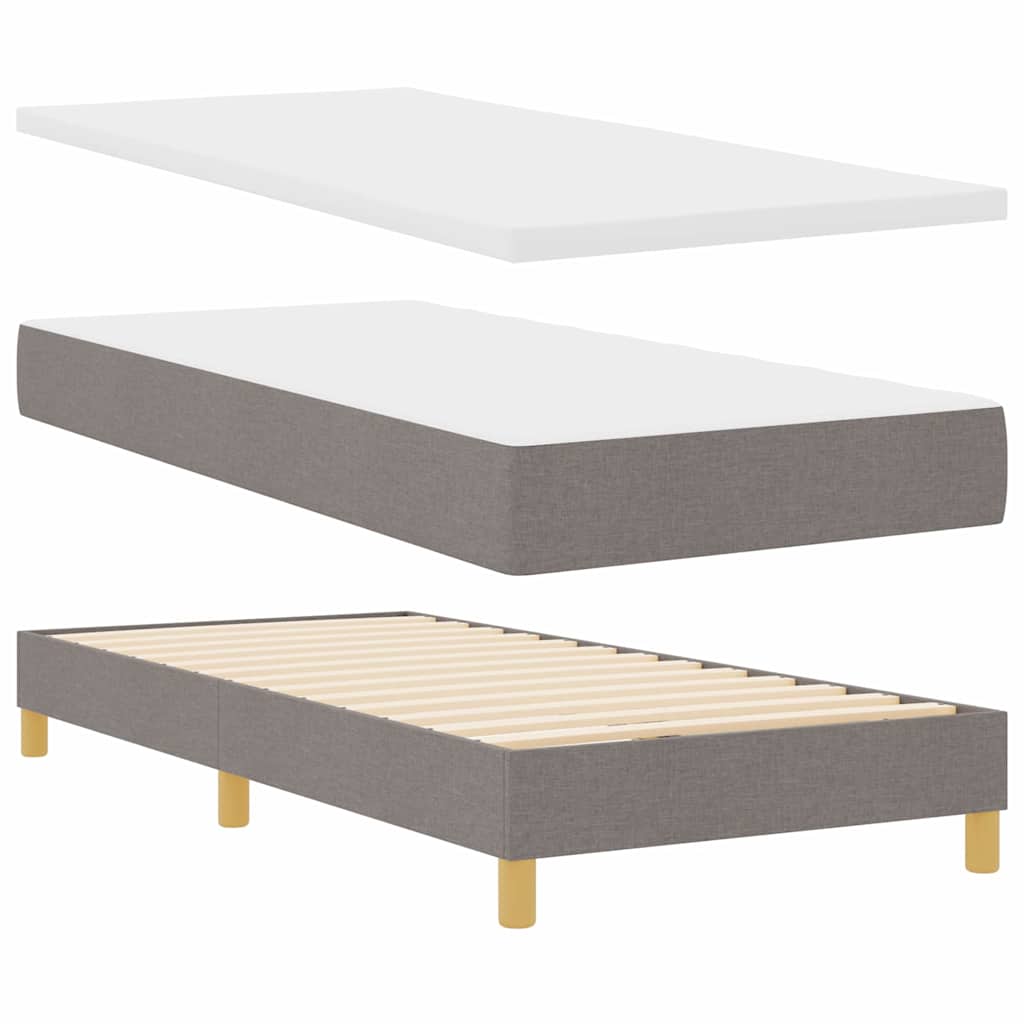 Boxspringbett mit Kopfteil Taupe 90 x 200 cm Stoff