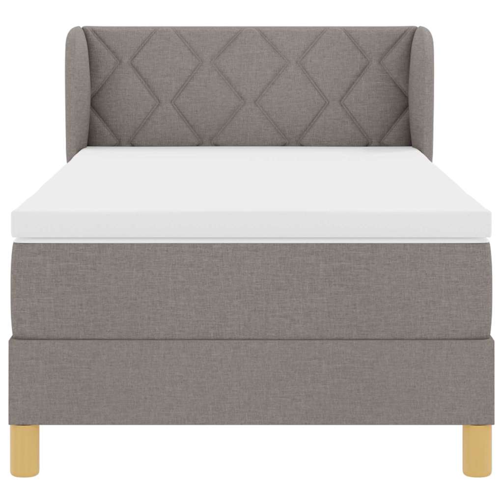 Boxspringbett mit Kopfteil Taupe 90 x 200 cm Stoff