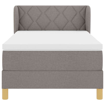 Boxspringbett mit Kopfteil Taupe 90 x 200 cm Stoff