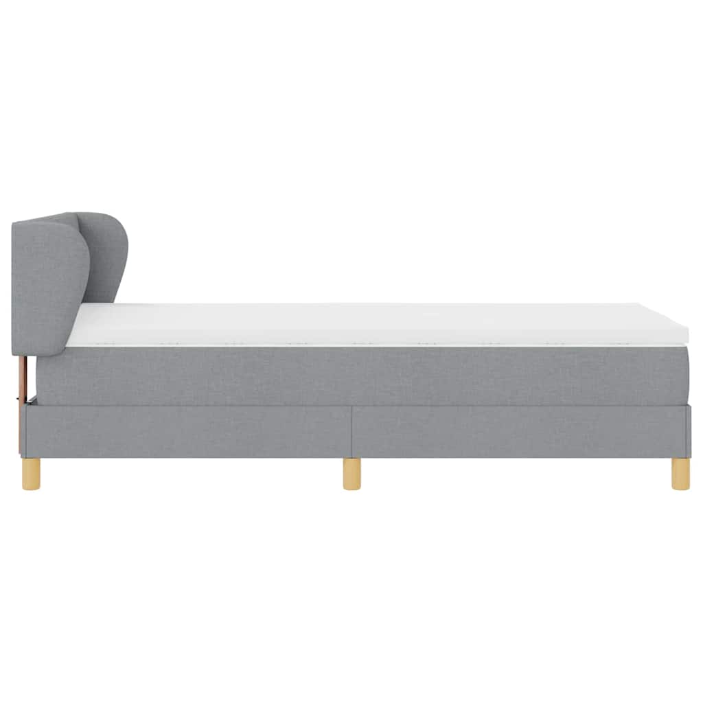 Boxspringbett mit Kopfteil Hellgrau 100 x 200 cm Stoff