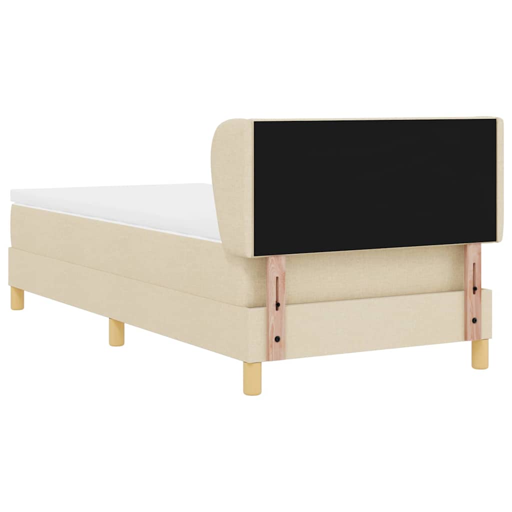 Boxspringbett mit Kopfteil Creme 100 x 200 cm Stoff