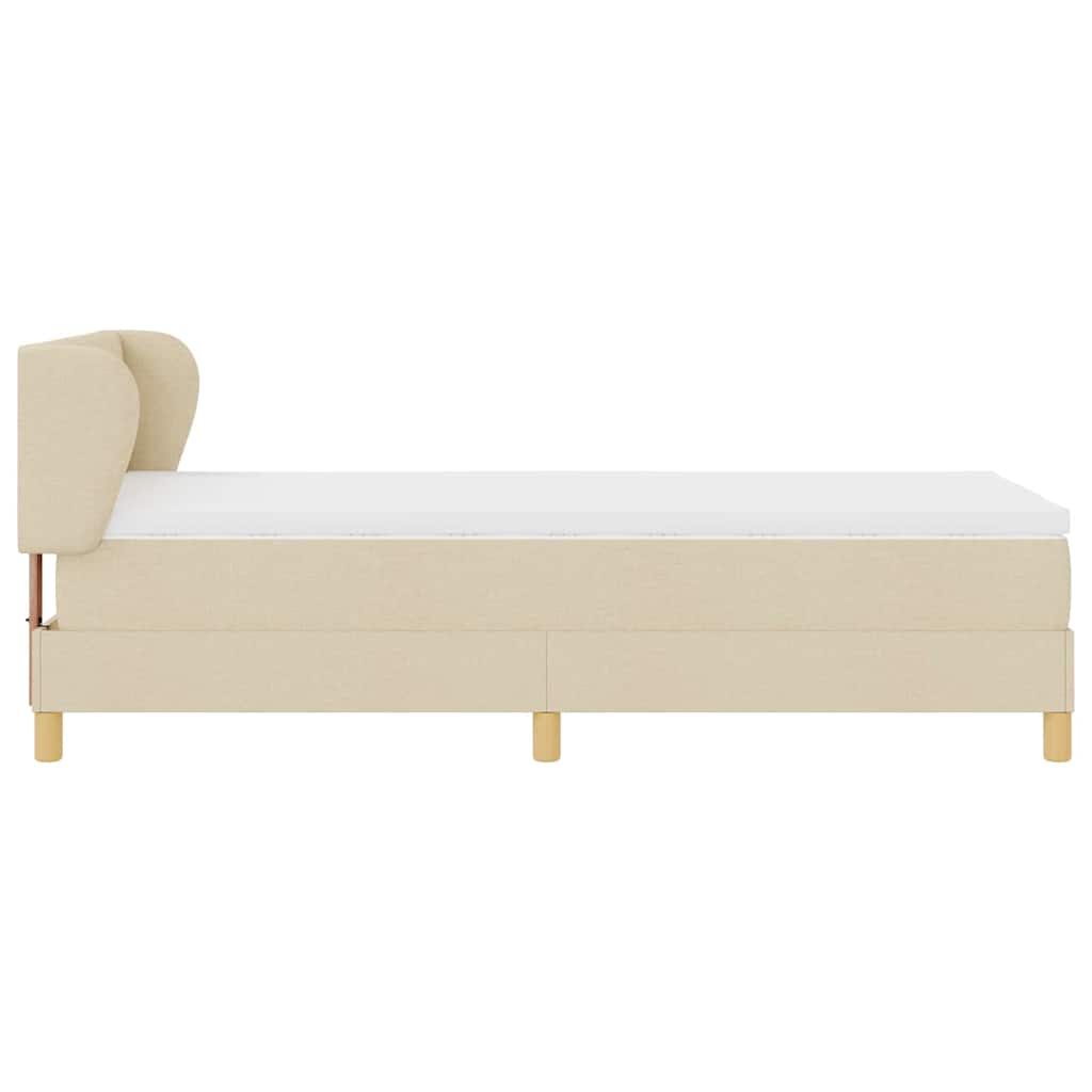 Boxspringbett mit Kopfteil Creme 100 x 200 cm Stoff