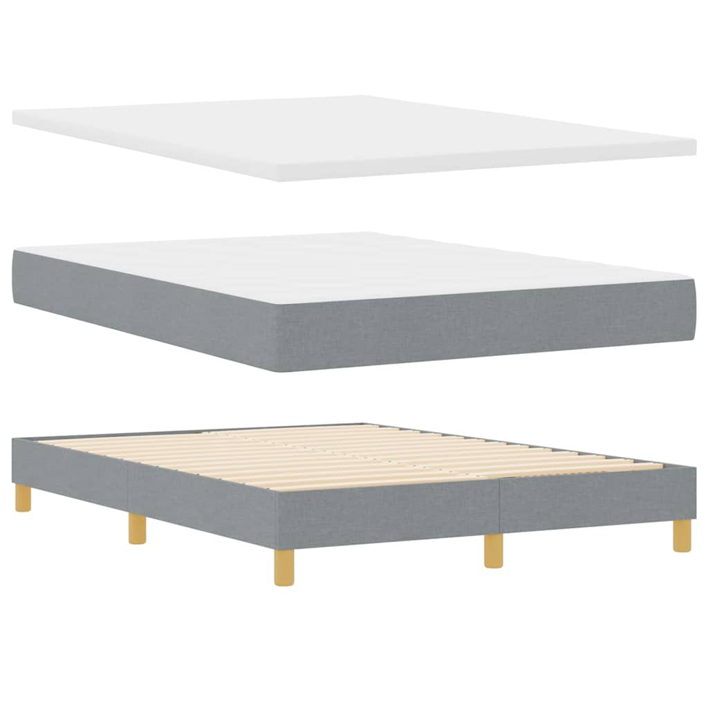 Boxspringbett mit Kopfteil Hellgrau 140 x 190 cm Stoff