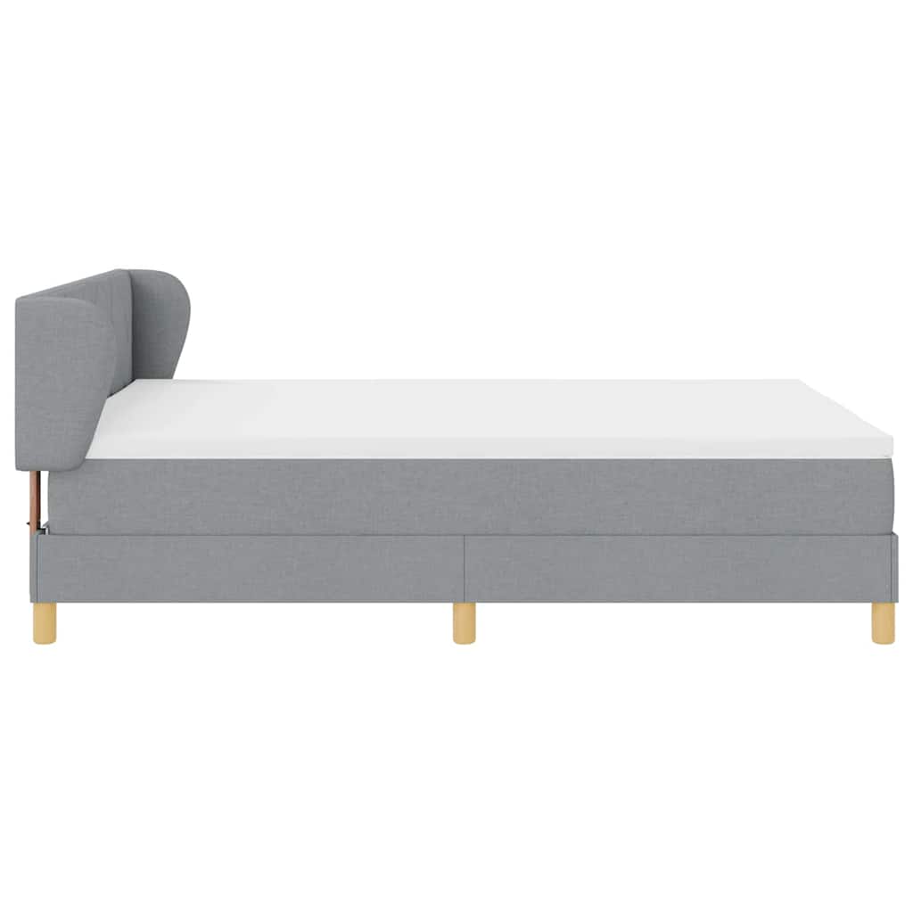Boxspringbett mit Kopfteil Hellgrau 140 x 190 cm Stoff