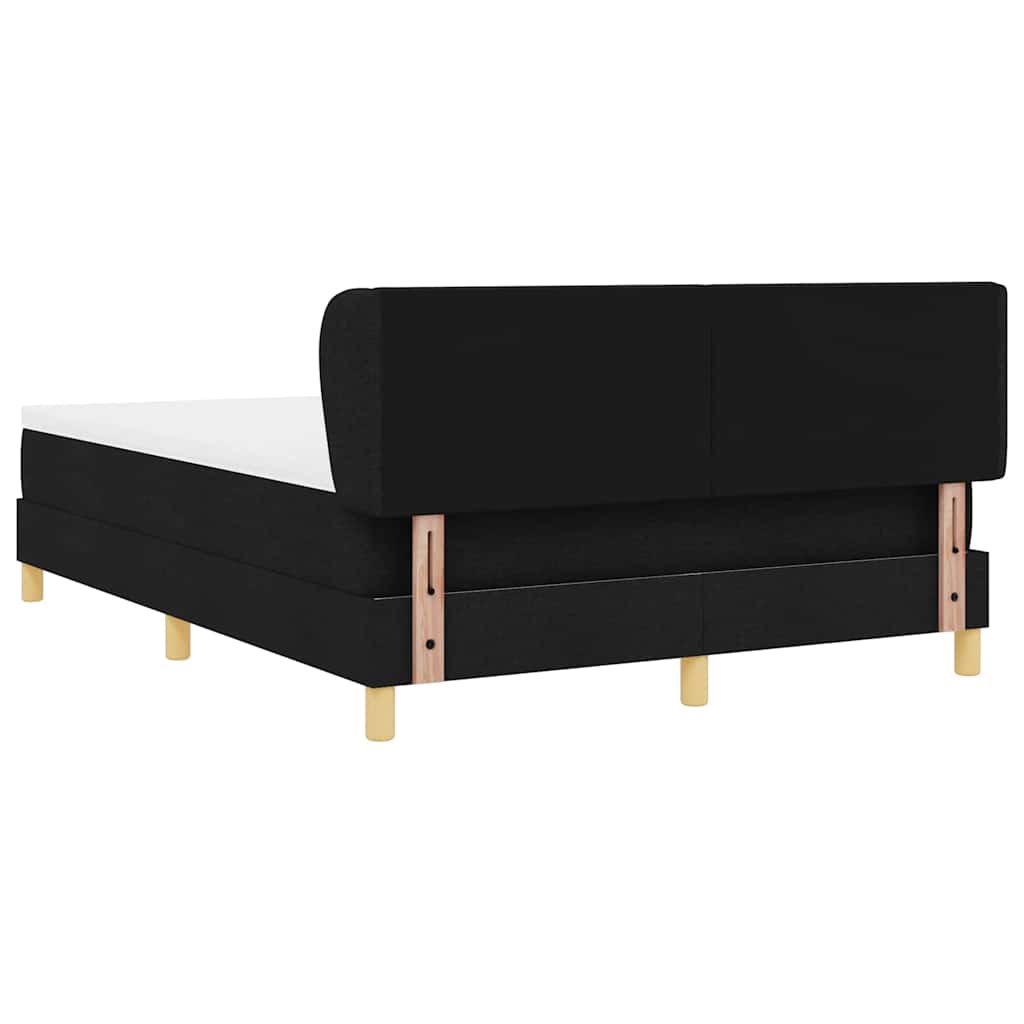Boxspringbett mit Kopfteil Schwarz 140 x 190 cm Stoff