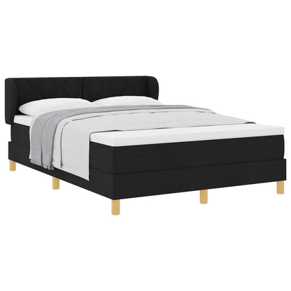 Boxspringbett mit Kopfteil Schwarz 140 x 200 cm Stoff