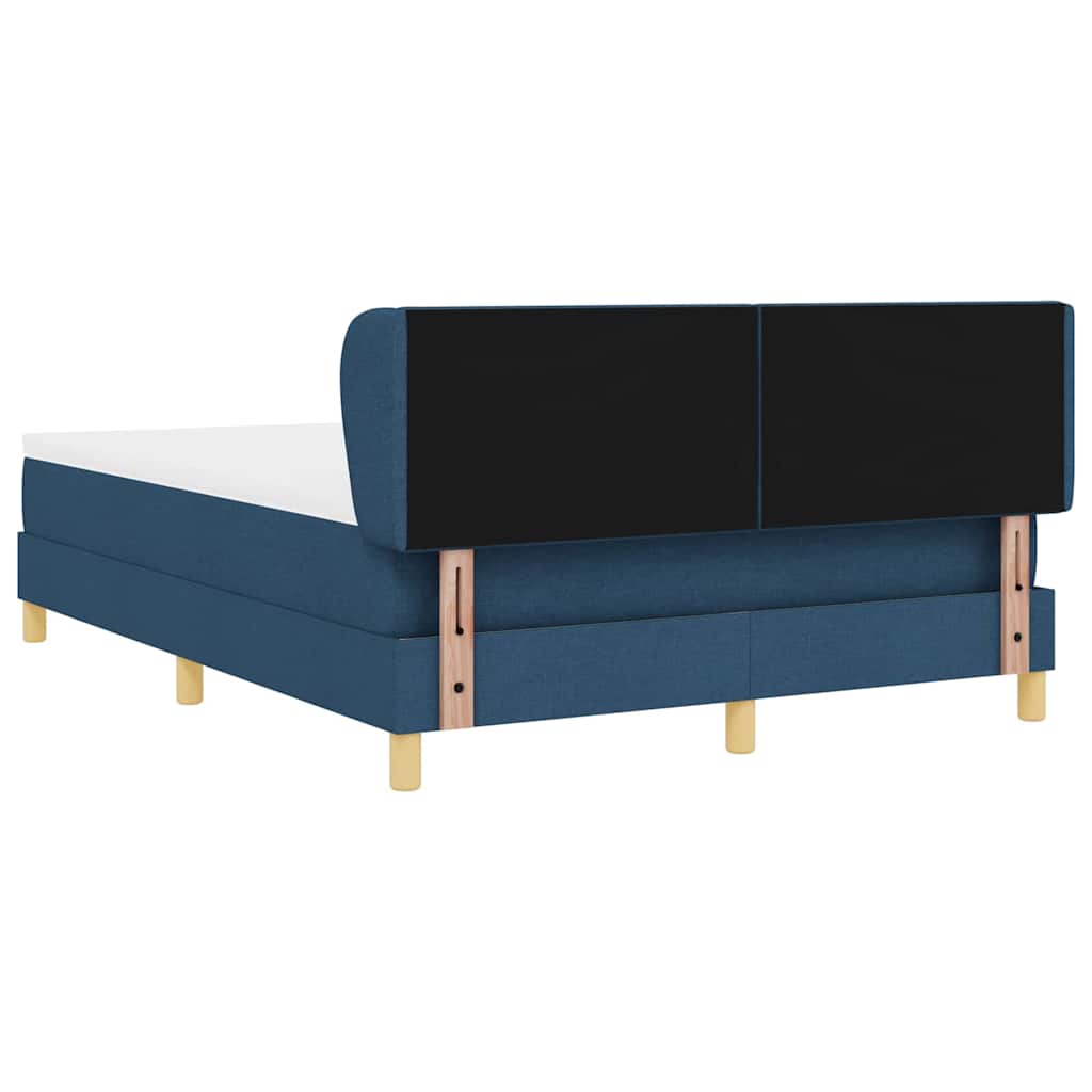 Boxspringbett mit Kopfteil Blau 160 x 200 cm Stoff
