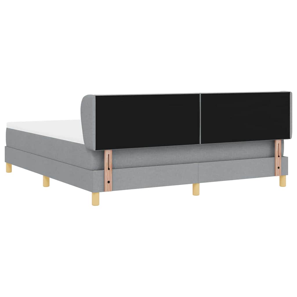 Boxspringbett mit Kopfteil Hellgrau 180 x 200 cm Stoff