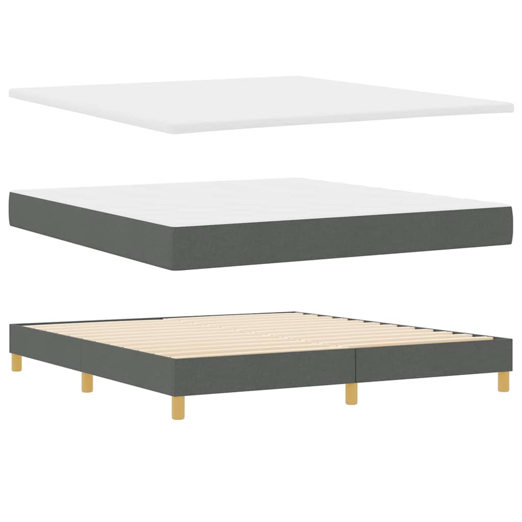 Boxspringbett mit Kopfteil Dunkelgrau 180 x 200 cm Stoff