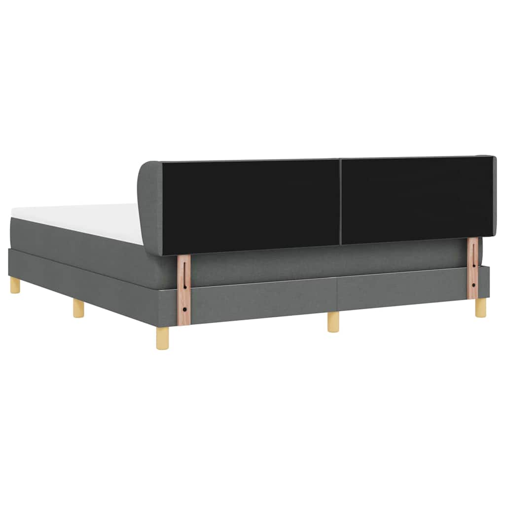 Boxspringbett mit Kopfteil Dunkelgrau 180 x 200 cm Stoff