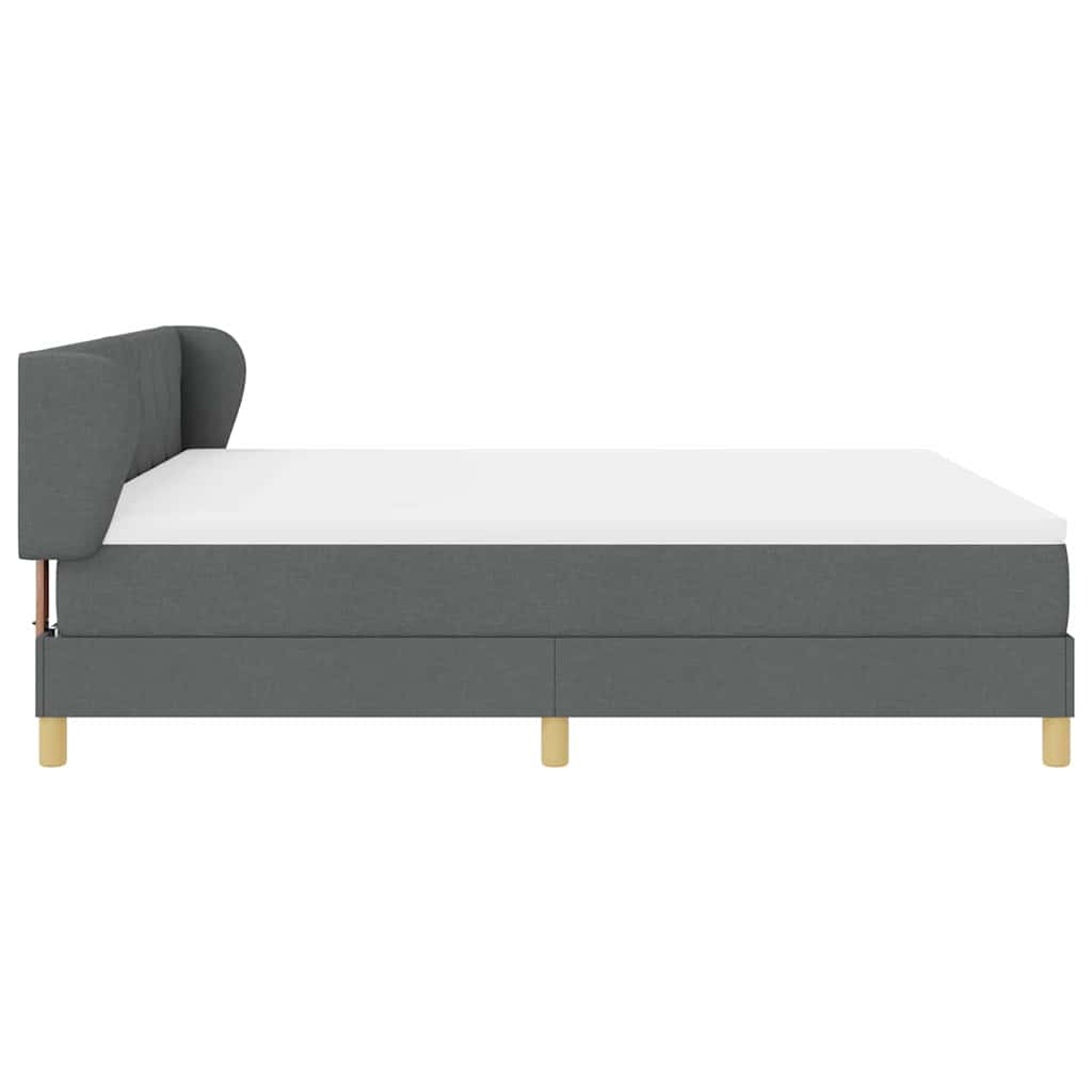 Boxspringbett mit Kopfteil Dunkelgrau 180 x 200 cm Stoff