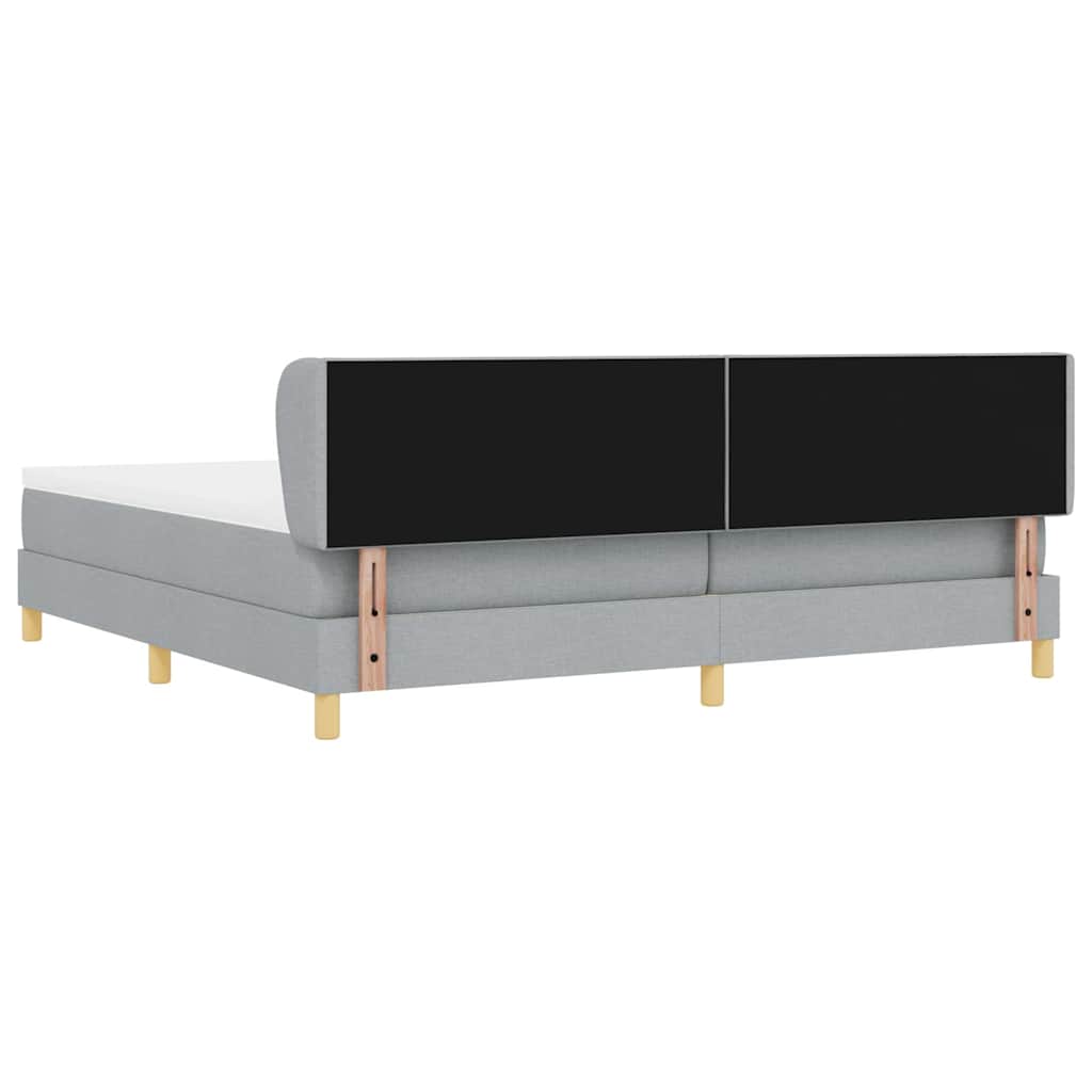 Boxspringbett mit Kopfteil Hellgrau 200 x 200 cm Stoff