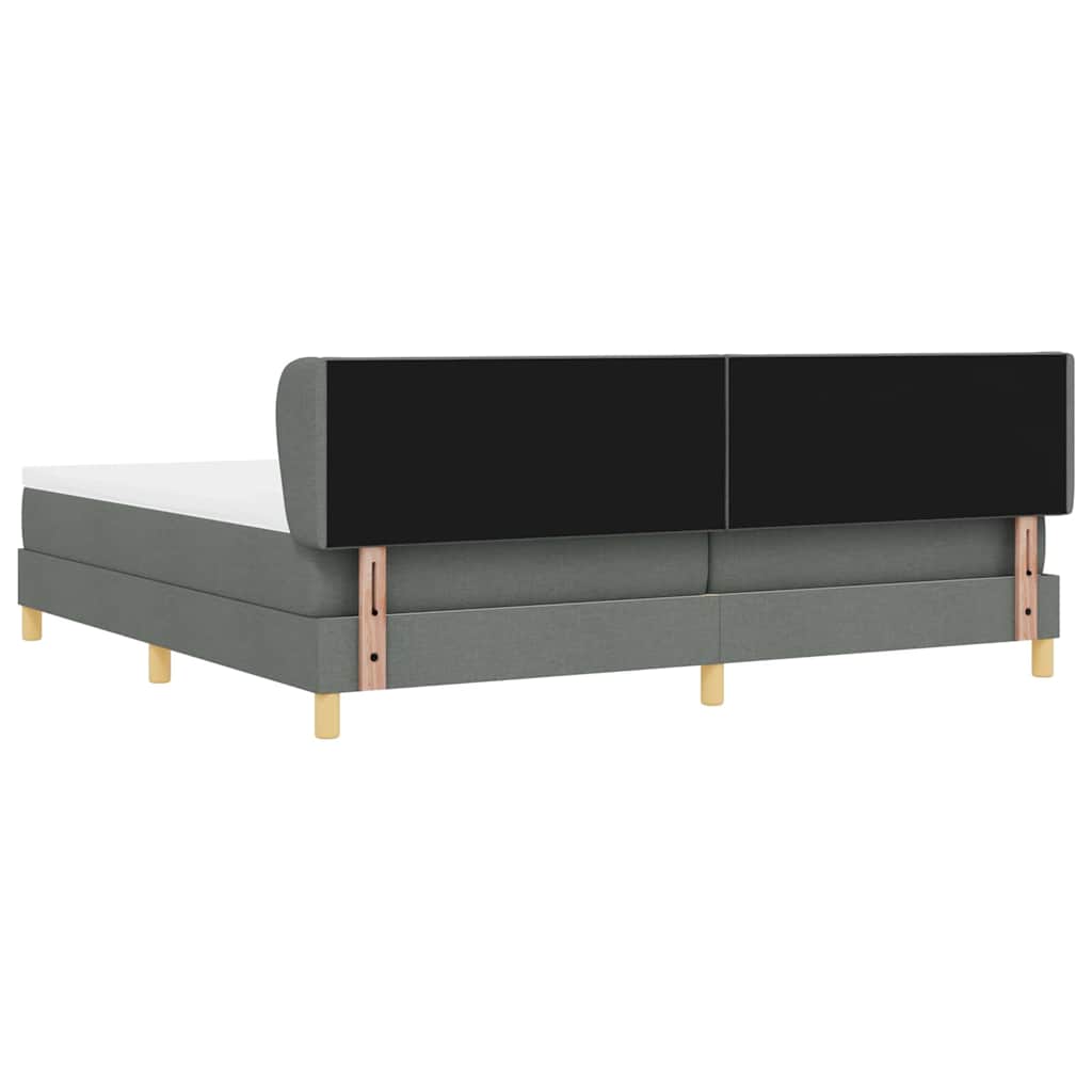 Boxspringbett mit Kopfteil Dunkelgrau 200 x 200 cm Stoff