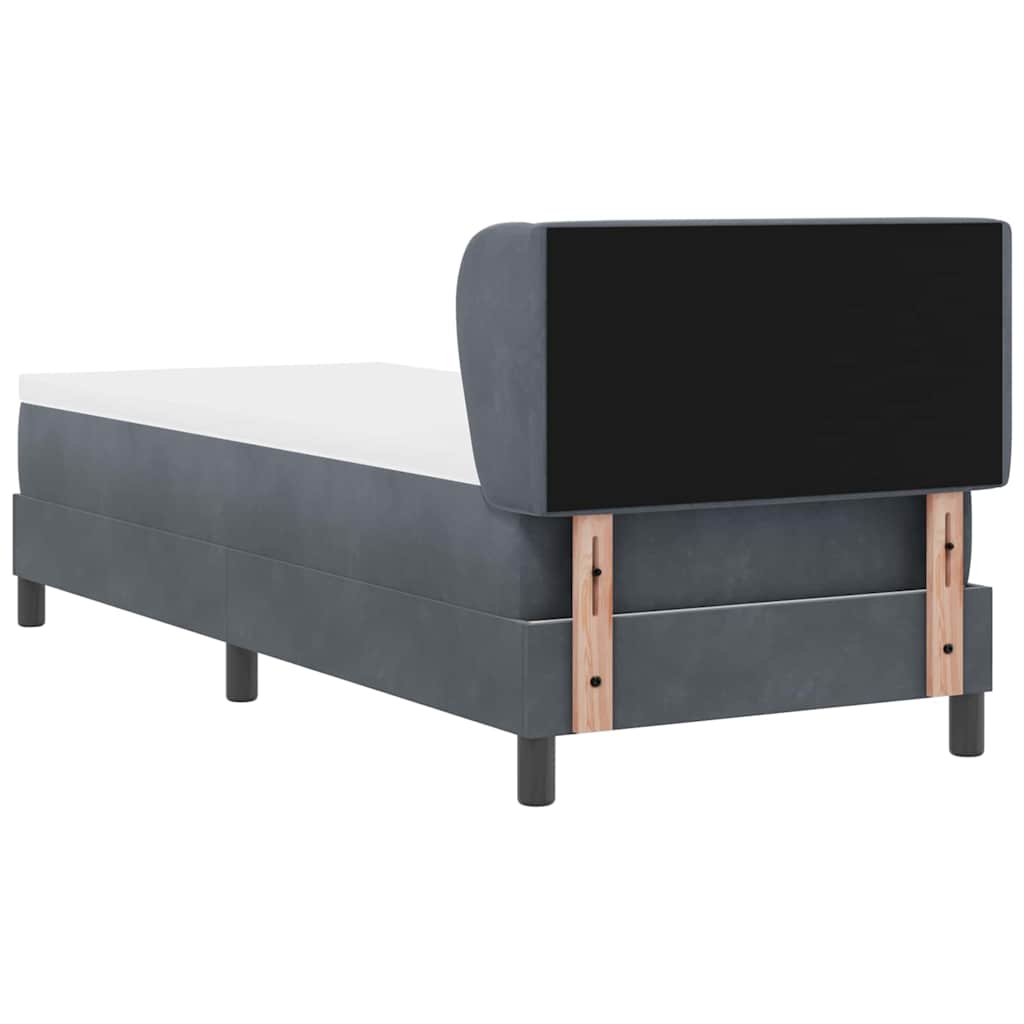 Boxspringbett mit Kopfteil Dunkelgrau 80 x 200 cm Samt