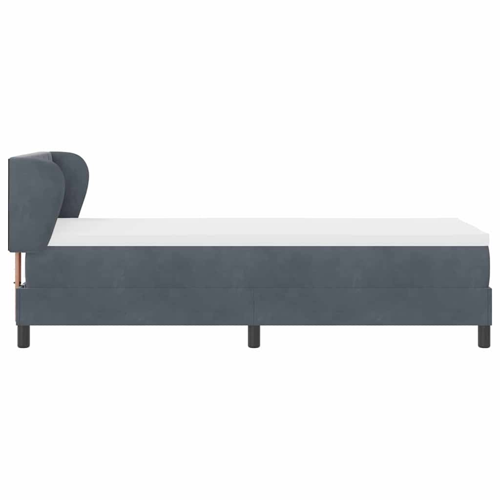 Boxspringbett mit Kopfteil Dunkelgrau 80 x 200 cm Samt