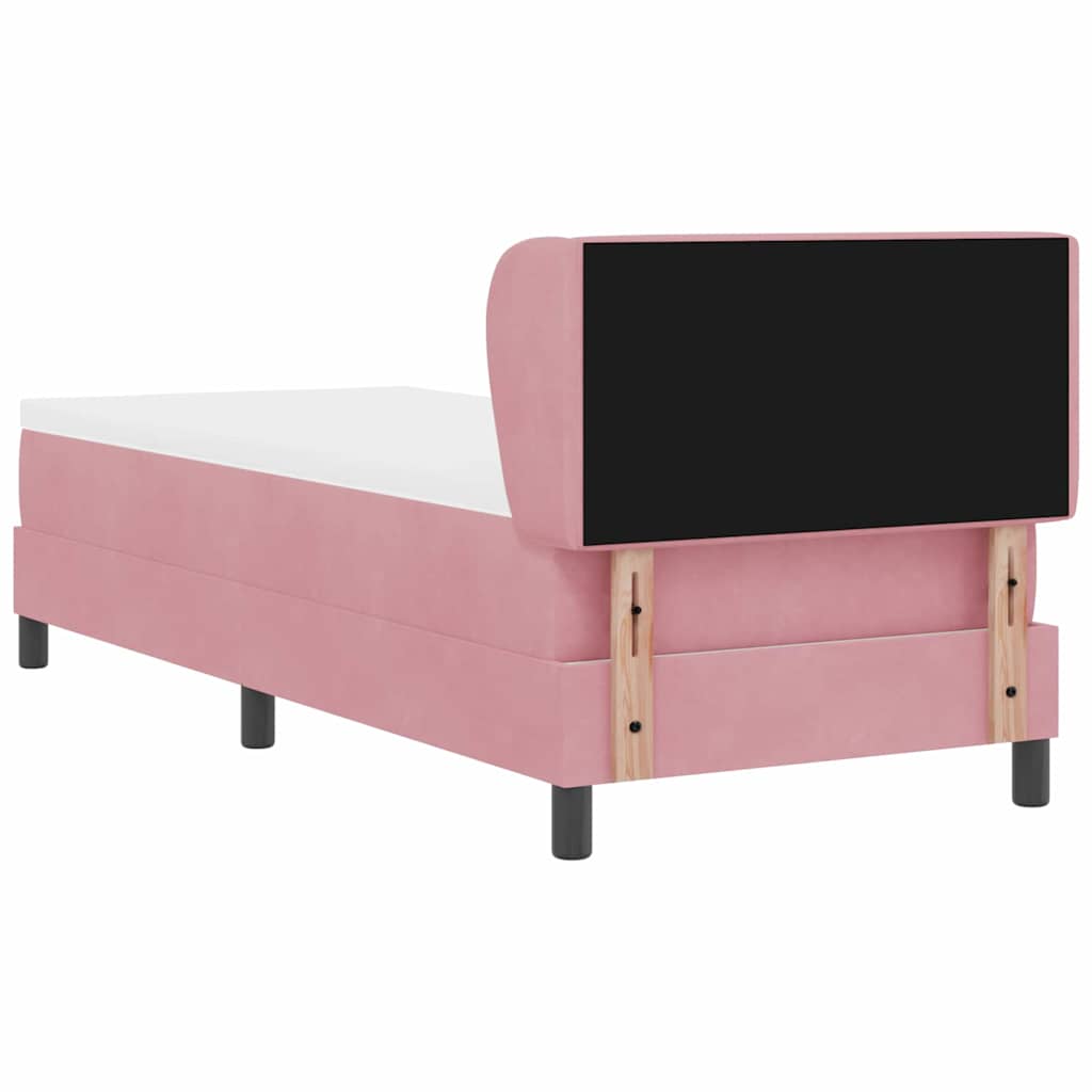 Boxspringbett mit Kopfteil Rosa 80 x 200 cm Samt