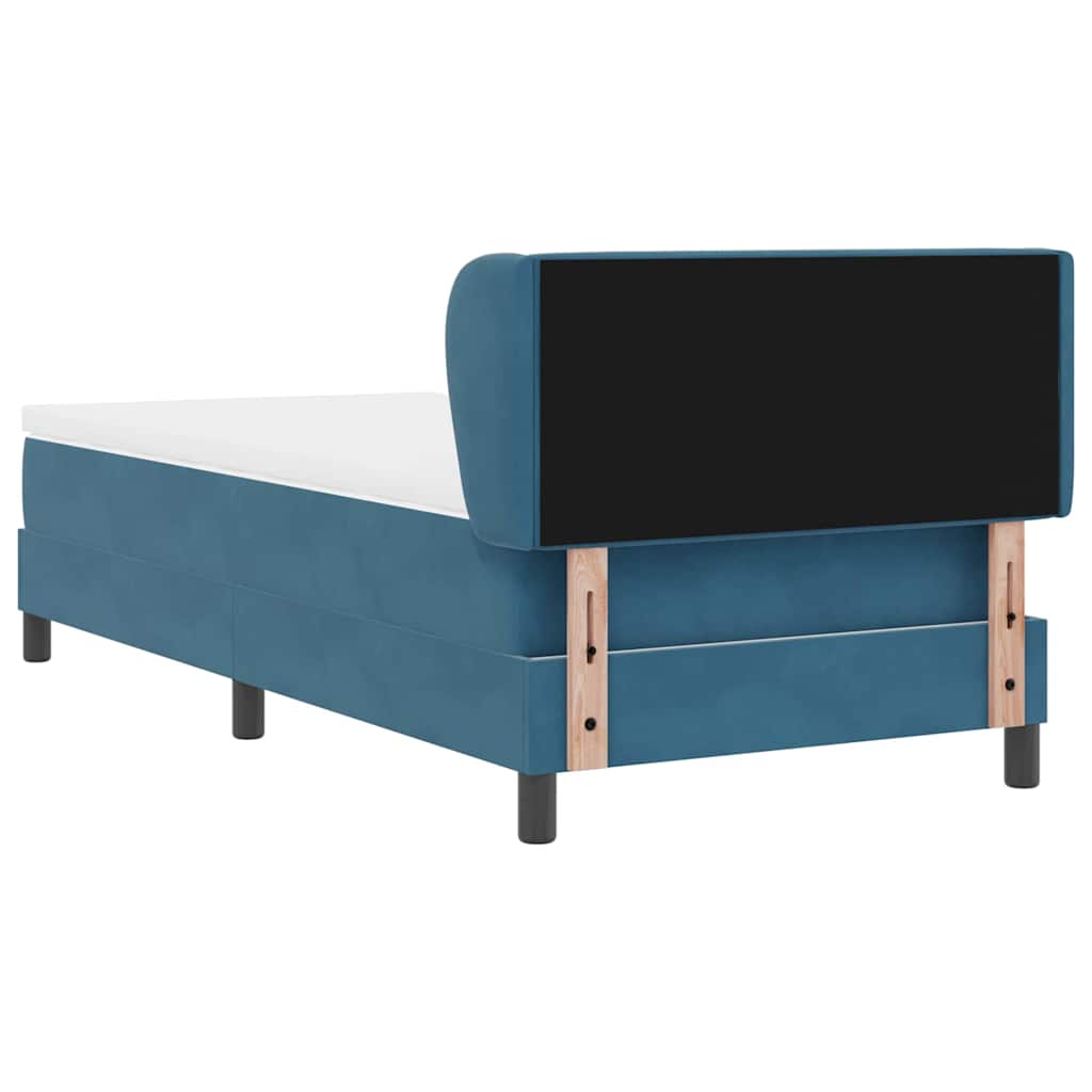 Boxspringbett mit Kopfteil Dunkelblau 90 x 190 cm Samt