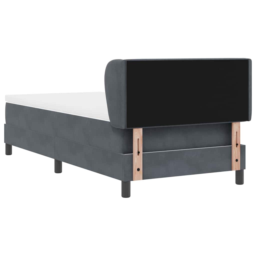 Boxspringbett mit Kopfteil Dunkelgrau 90 x 200 cm Samt