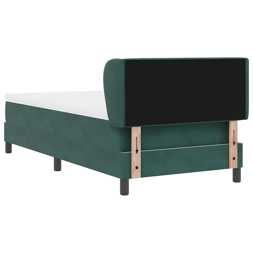 Boxspringbett mit Kopfteil Dunkelgrün 90 x 200 cm Samt