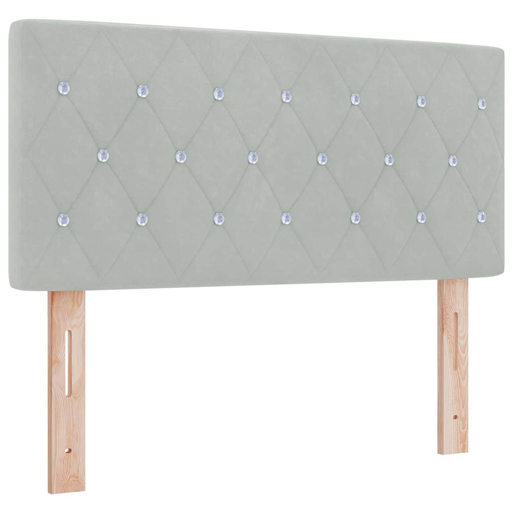 Boxspringbett mit Kopfteil Hellgrau 100 x 200 cm Samt