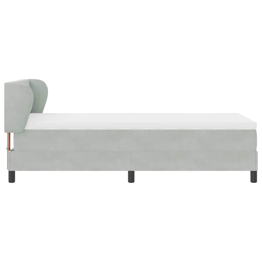 Boxspringbett mit Kopfteil Hellgrau 100 x 200 cm Samt