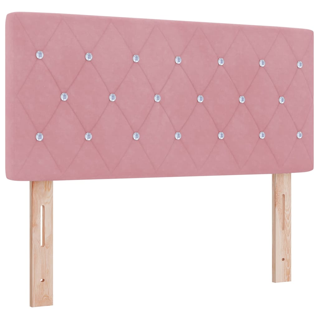 Boxspringbett mit Kopfteil Rosa 100 x 200 cm Samt